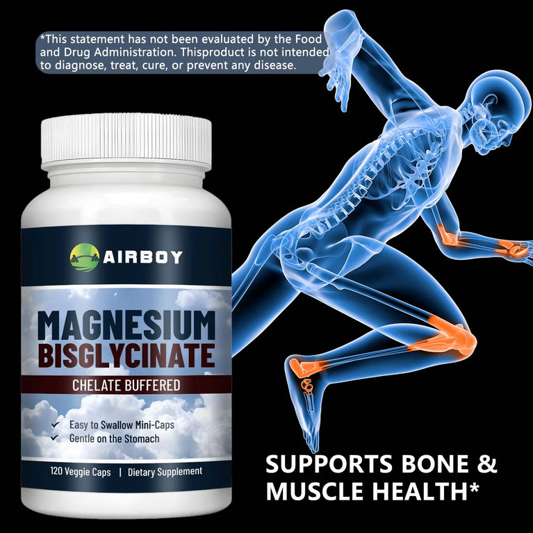 Magnesium Bisglycinate – Muscle, Sleep & Joint Support | Energy & Immune Boost (120 Capsules) 💪✨