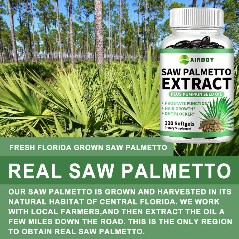 Saw Palmetto – Prostate Support, Hair Growth & Urinary Health – 120 Capsules