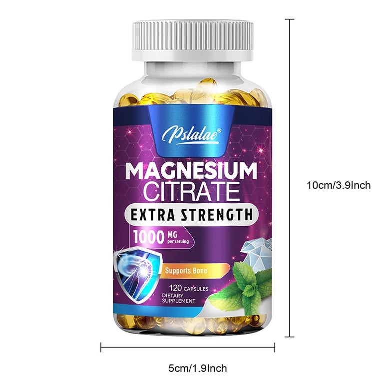 Magnesium Citrate 1000mg β Maximum Absorption for Muscle, Nerve & Heart Health