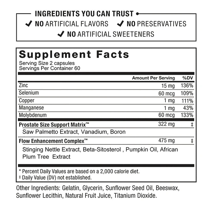 Prostate Supplement – Saw Palmetto, Stinging Nettle & Pumpkin Oil – 120 Capsules