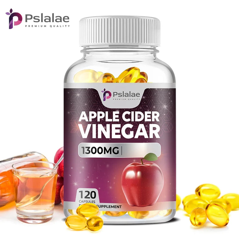 PSLALAE -Apple Cider Vinegar Capsules – Natural Detox, Fat Burner & Appetite Control (120 Count) 🍏🔥