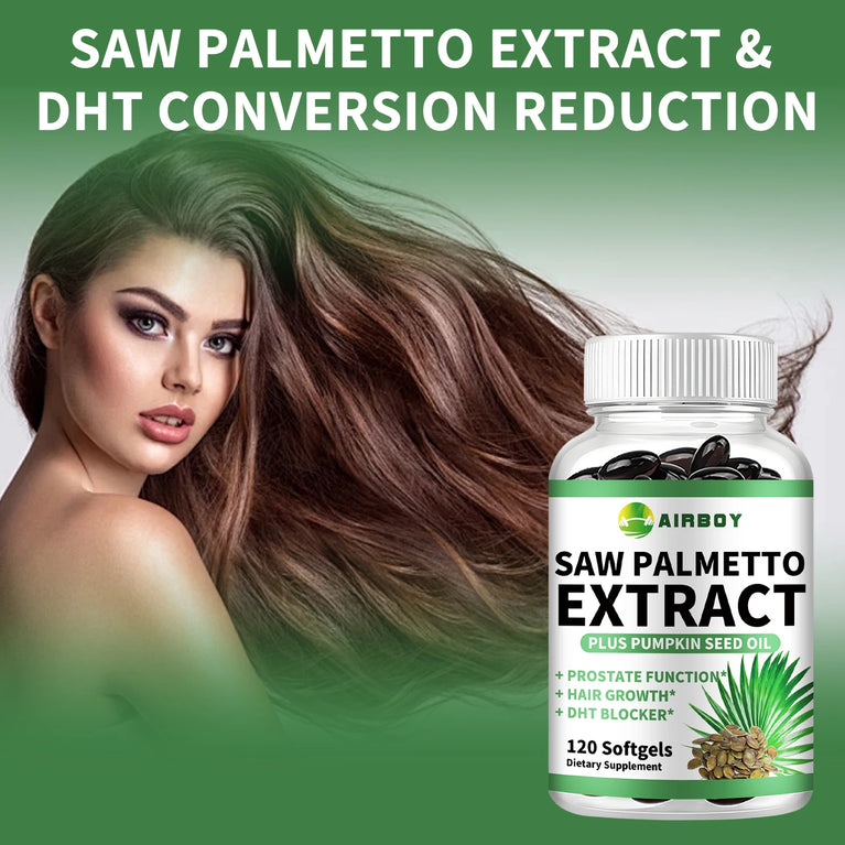 Saw Palmetto – Prostate Support, Hair Growth & Urinary Health – 120 Capsules