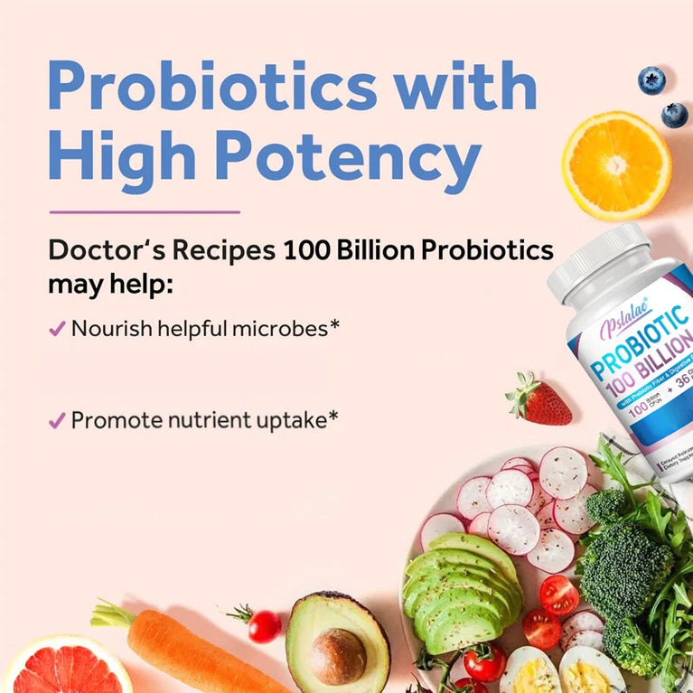 Probiotics 100 Billion – Supports Urinary & Digestive Health, Intestinal Balance – 120 Capsules