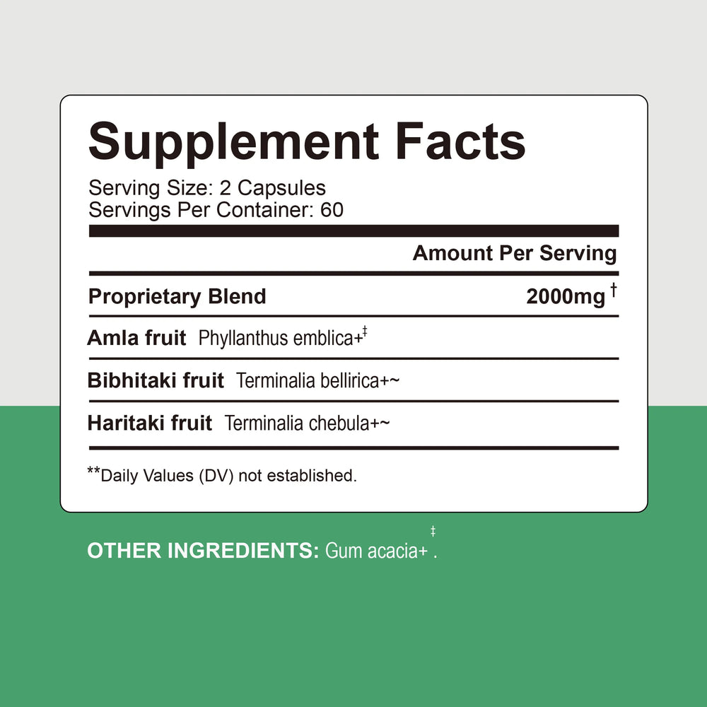 Triphala Capsules – Natural Energy, Digestion & Detox – 120 Capsules