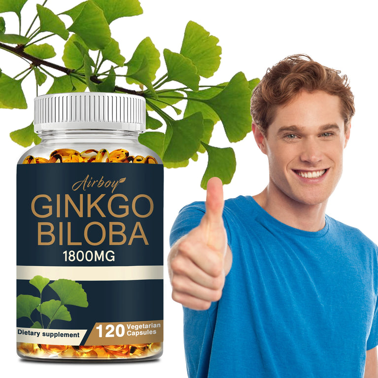 Ginkgo Biloba Capsules – Boost Brain Function, Memory & Circulation – 120 Capsules