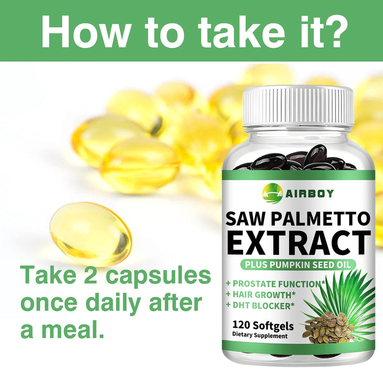Saw Palmetto – Prostate Support, Hair Growth & Urinary Health – 120 Capsules