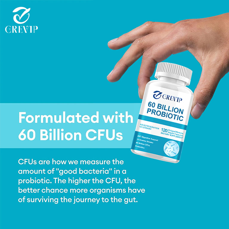 Probiotics 60 Billion CFU – Digestive, Gut & Immune Health – 120 Capsules