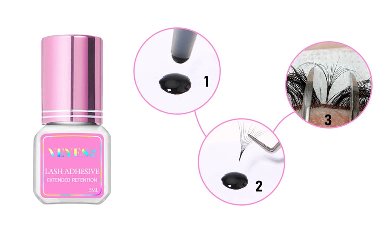 VEYES -Inc Professional Eyelash Extension Glue – 1 Sec Drying, 4-6 Weeks Retention, Clear Lash Adhesive