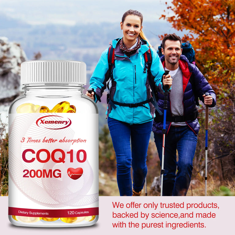 Coenzyme Q10 200mg – Circulation, Energy & Heart Health Support – 120 Capsules