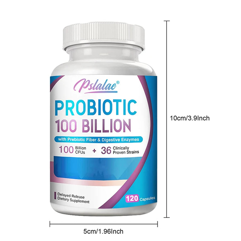 Probiotics 100 Billion – Supports Urinary & Digestive Health, Intestinal Balance – 120 Capsules