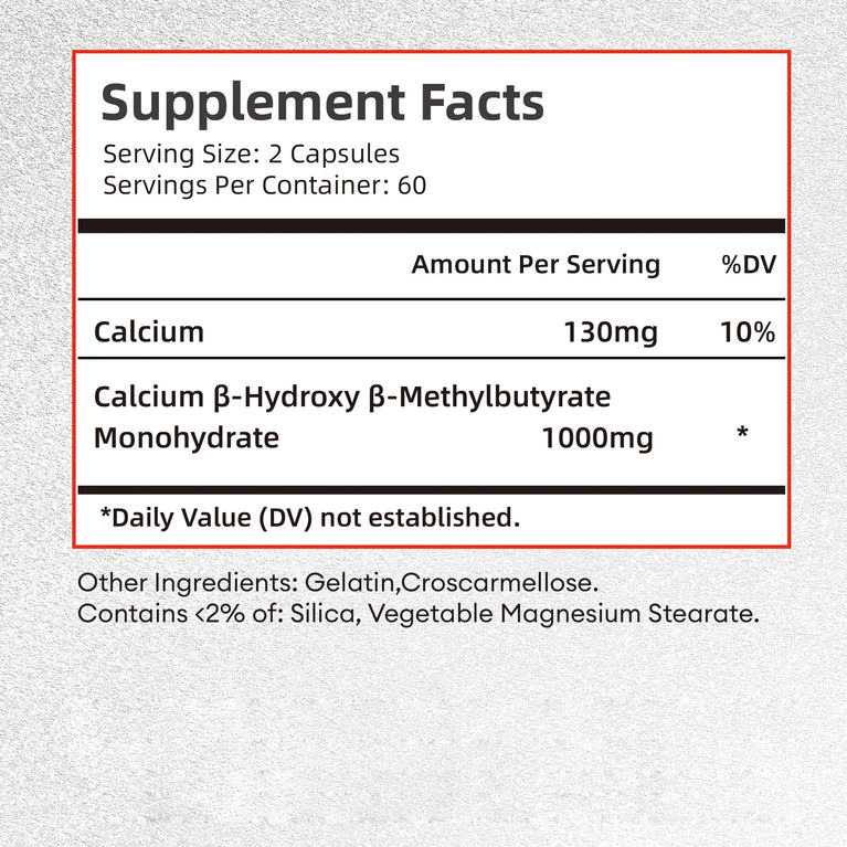 HMB Supplements – Boost Endurance, Lean Muscle & Recovery – 120 Capsules