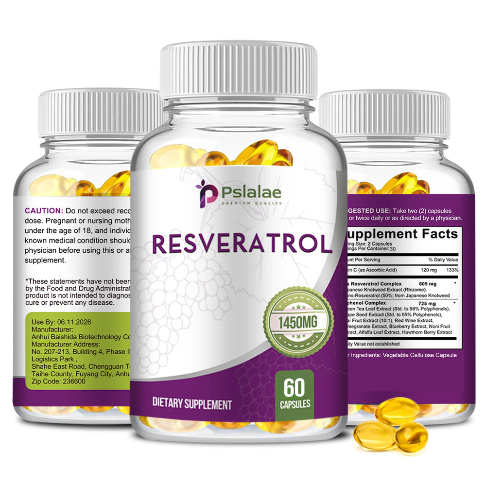 Pslalae -Resveratrol Antioxidant Capsules – Heart Health & Metabolism Support ❤️✨