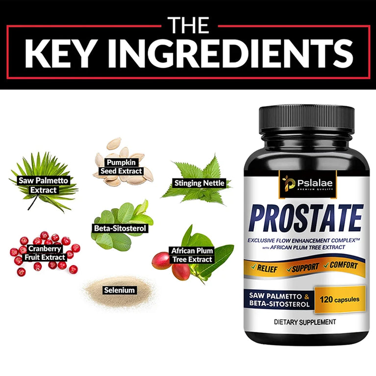 Prostate Supplement – Saw Palmetto, Stinging Nettle & Pumpkin Oil – 120 Capsules
