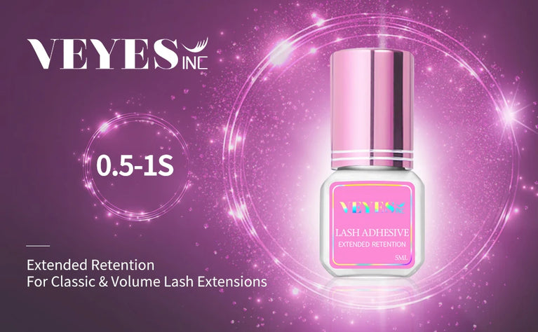 VEYES -Inc Eyelash Extension Glue – 0.3s Fast Drying, 7-Week Retention, Clear Adhesive ✨