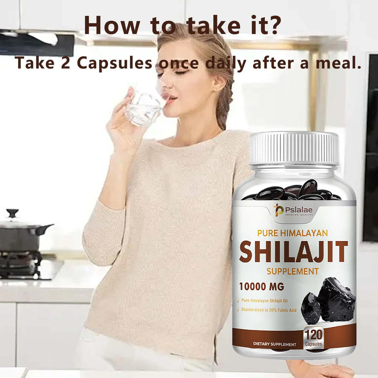 Shilajit - Promote Detoxification, Relieve Stress, Enhance Nutrient Absorption - 120 Capsules