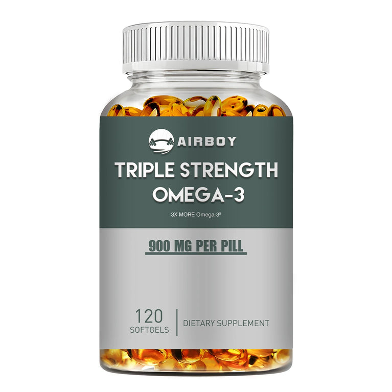 Omega 3 Fish Oil – Stress Relief, Brain & Nervous System Support – 120 Capsules