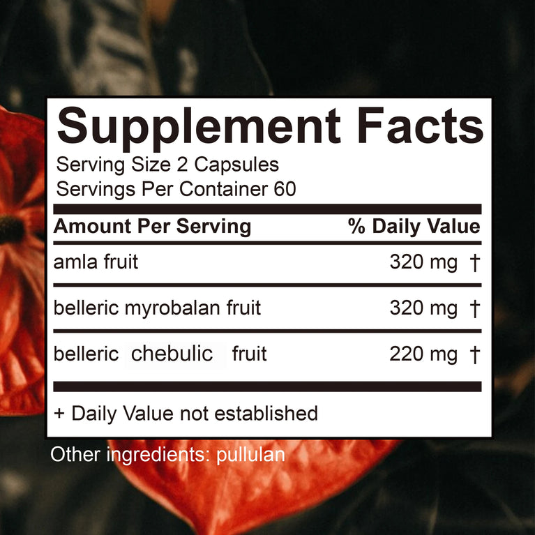 Triphala – Balance Intestinal Health, Improve Digestion & Relieve Bloating – 120 Capsules