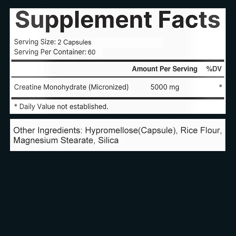 Micronized Creatine – Boost Strength, Endurance & Athletic Performance (120 Capsules) 💪🔥