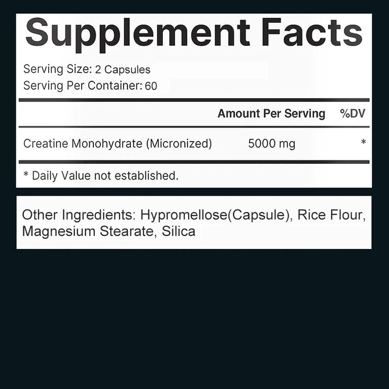 Micronized Creatine – Boost Strength, Endurance & Athletic Performance (120 Capsules) 💪🔥
