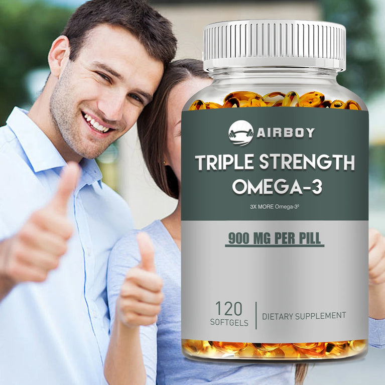 Omega 3 Fish Oil – Stress Relief, Brain & Nervous System Support – 120 Capsules