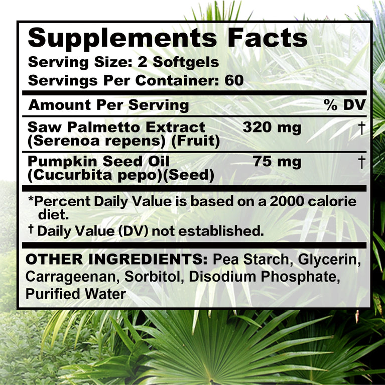 Saw Palmetto – Prostate Support, Hair Growth & Urinary Health – 120 Capsules
