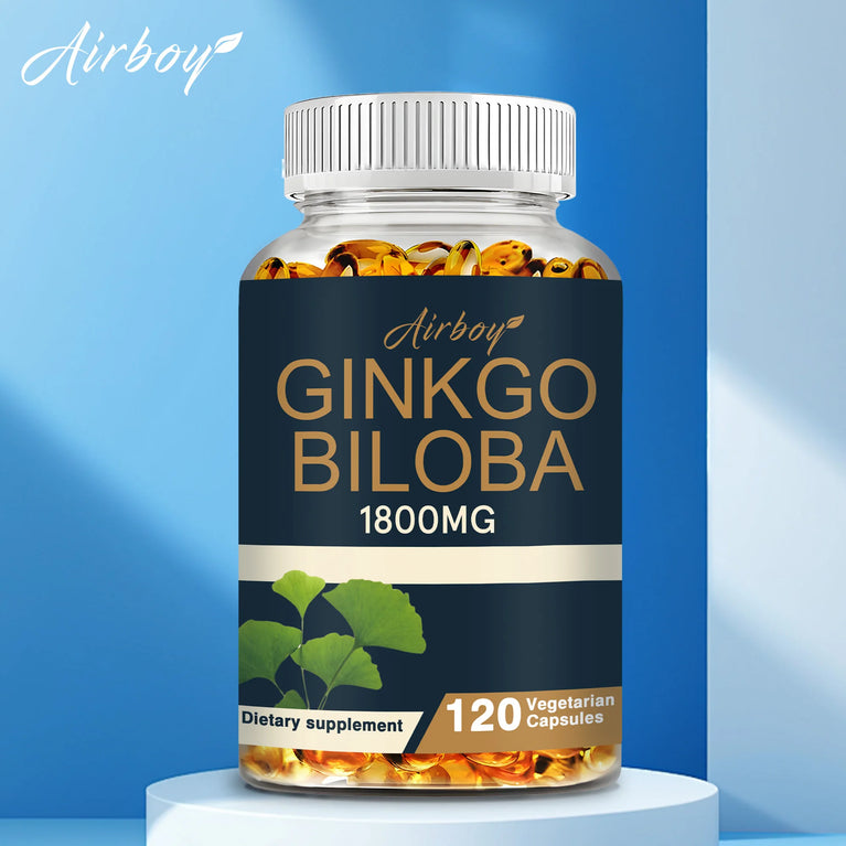 Ginkgo Biloba Capsules – Boost Brain Function, Memory & Circulation – 120 Capsules