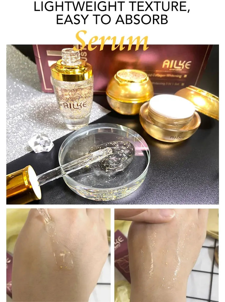 ✨ AILKE 24K Gold Facial Essence – Brightening & Hydrating Skincare Set ✨