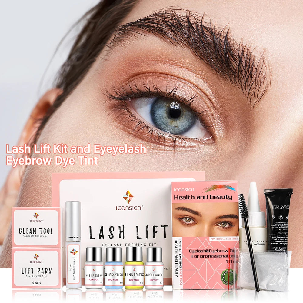 ICONSIGN 2-in-1 Lash Lift & Brow Tint Kit – Long-Lasting Curl & Definition for Stunning Eyes