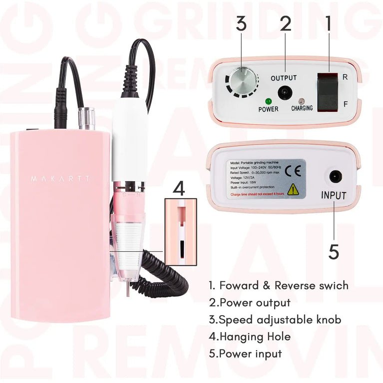 Makartt MALORY 30000RPM Nπ
Makartt MALORY 30000RPM Nail Drill Machine β Rechargeable & Portable Electric E-File for Acrylic & Gel Nails πail Drill Machine Rechargeable Portable Electric E File Remove Acrylic Gel with Nail Bits