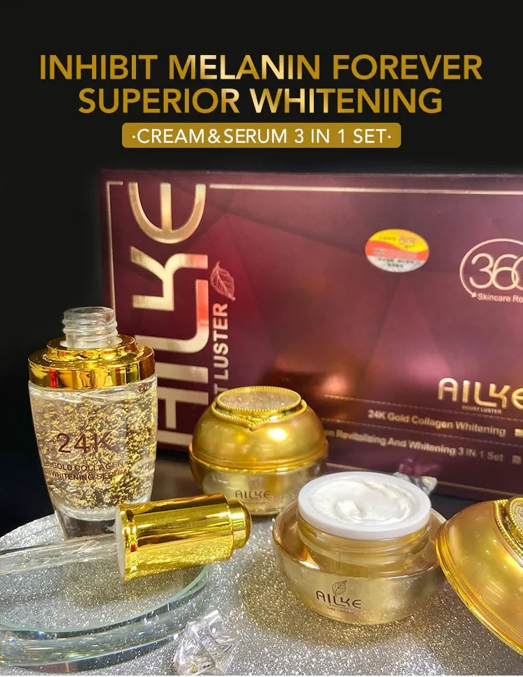 ✨ AILKE 24K Gold Facial Essence – Brightening & Hydrating Skincare Set ✨