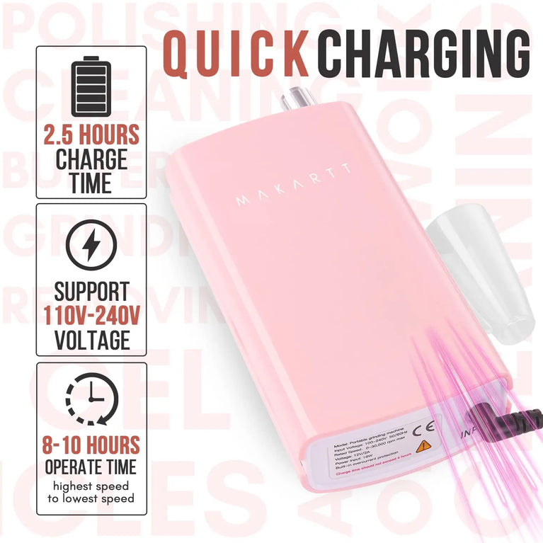 Makartt MALORY 30000RPM Nπ
Makartt MALORY 30000RPM Nail Drill Machine β Rechargeable & Portable Electric E-File for Acrylic & Gel Nails πail Drill Machine Rechargeable Portable Electric E File Remove Acrylic Gel with Nail Bits