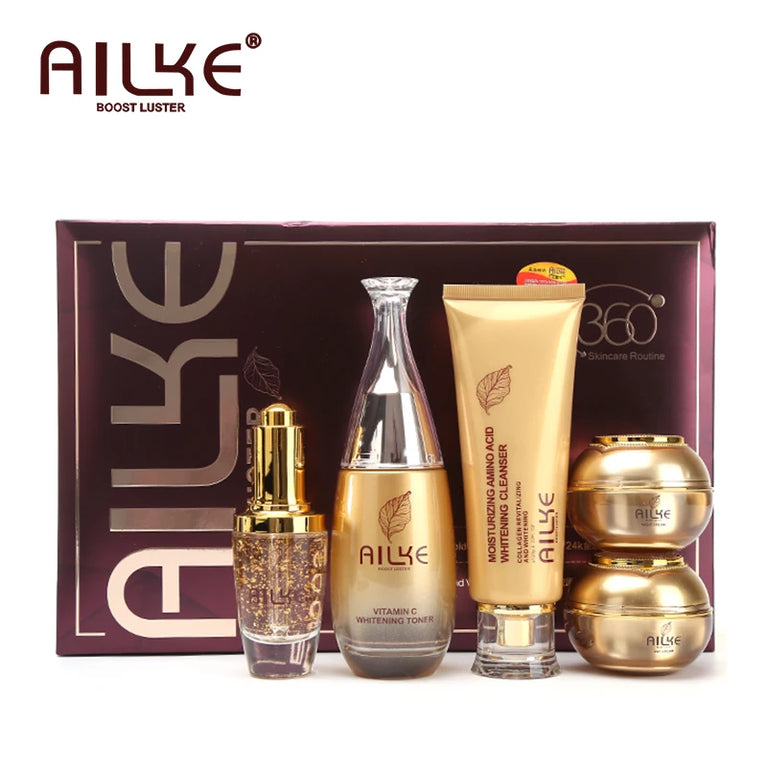 ✨ AILKE 24K Gold Facial Essence – Brightening & Hydrating Skincare Set ✨