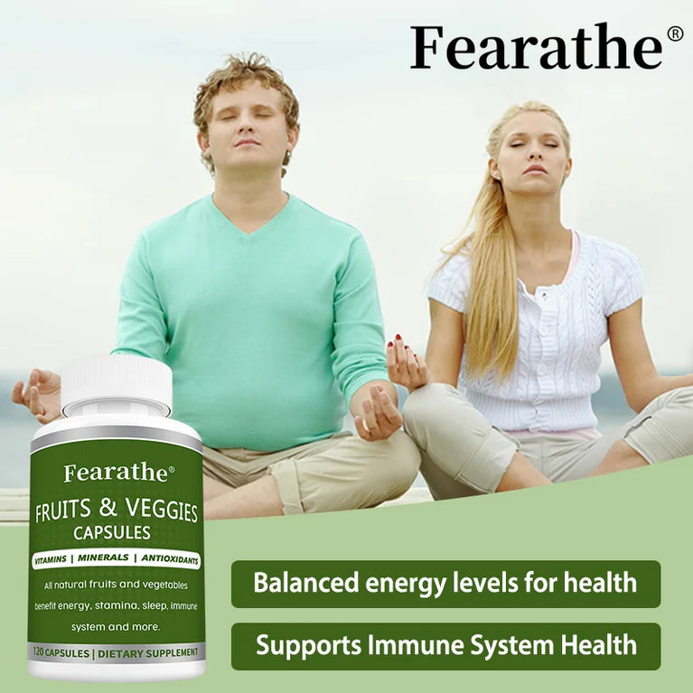 🍏 Fearathe -Fruit & Vegetable Capsules – Daily Superfood Supplement for Energy, Immunity & Wellness 🍓💊