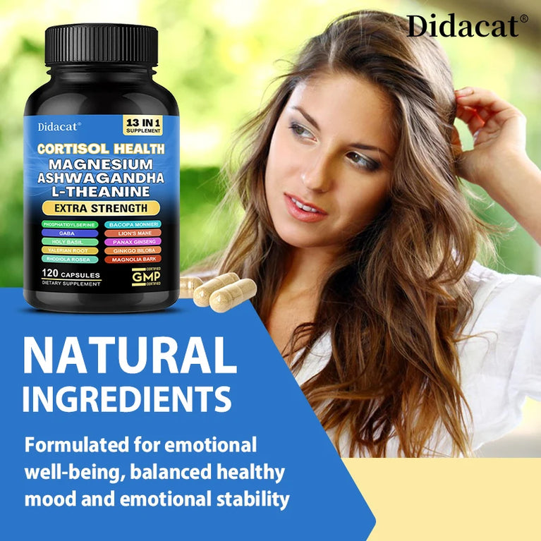 13-in-1 Cortisol Balance Capsules – Stress Relief, Brain Health & Mood Support