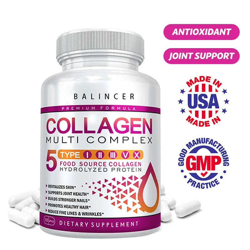Collagen Complex – Skin Care, Wrinkle Reduction & Joint Support – 120 Capsules