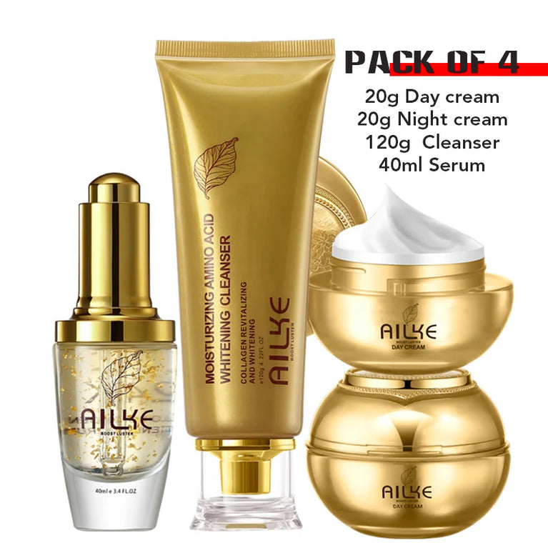 ✨ AILKE 24K Gold Facial Essence – Brightening & Hydrating Skincare Set ✨