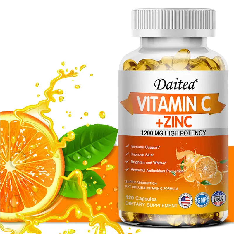 💊 Vitamin C + Zinc Capsules – Immune Support, Skin Brightening & Daily Wellness Boost 💥
