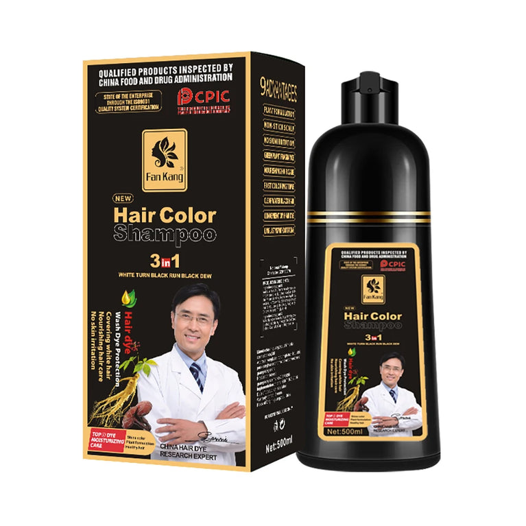 FAN KANG -Permanent Hair Dye Shampoo For Women Men Chestnut Coffee Black Fast Hair Coloring Dying Shampoo Natural Plant Essence Cream