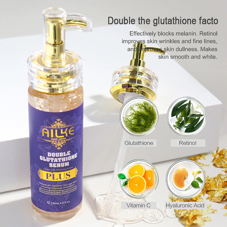 AILKE Glutathione Whitening Skincare Set – Hydrating & Even Skin Tone Solution ✨