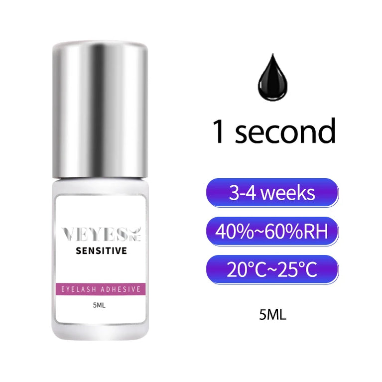 VEYES -Inc Professional Eyelash Extension Glue – 1 Sec Drying, 4-6 Weeks Retention, Clear Lash Adhesive