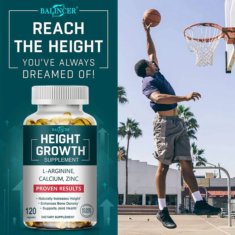 π BALINCER -Height Growth Supplement β Bone Strength, Joint Support & Natural Growth (120 Capsules) π
