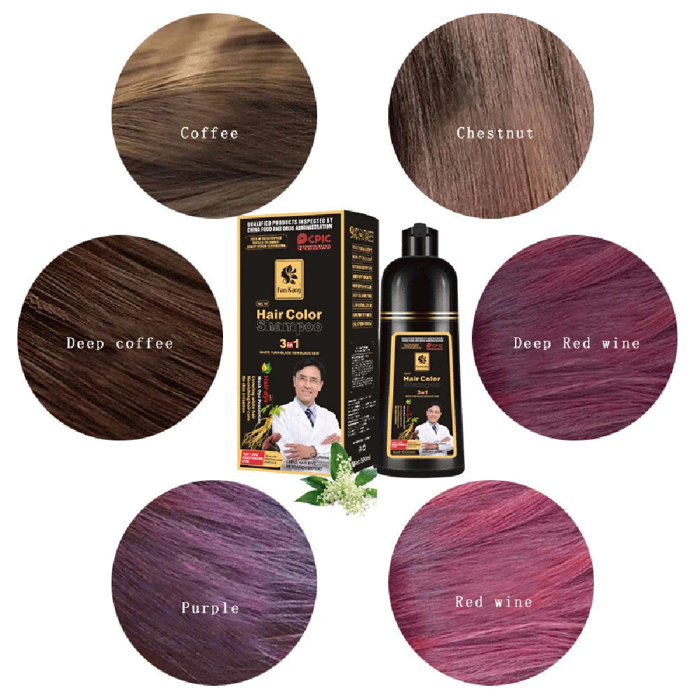 FAN KANG -Permanent Hair Dye Shampoo For Women Men Chestnut Coffee Black Fast Hair Coloring Dying Shampoo Natural Plant Essence Cream