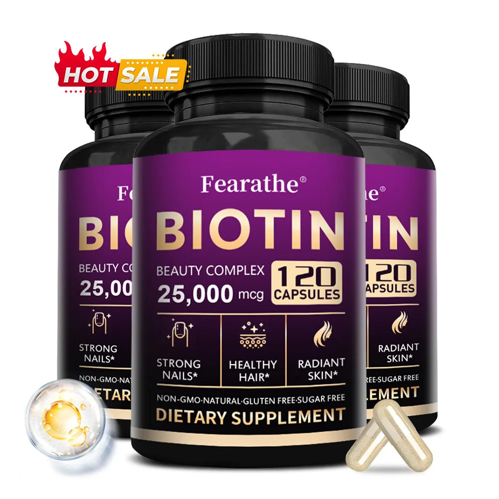 Biotin 25,000 Mcg – Support Hair, Skin & Nails with Natural Energy Boost