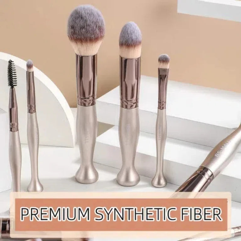 16-Piece Stand-Up Makeup Brush Set – Synthetic Foundation Brushes with 3 Sponges for Flawless Application