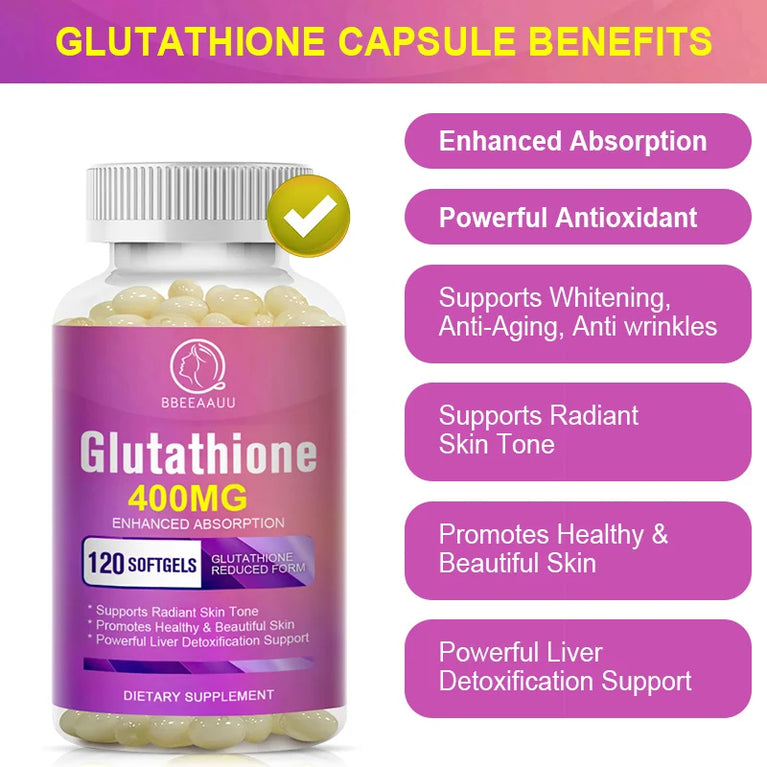 ✨ BBEEAAUU Glutathione Capsules – Skin Whitening, Anti-Aging & Liver Detox Support ✨