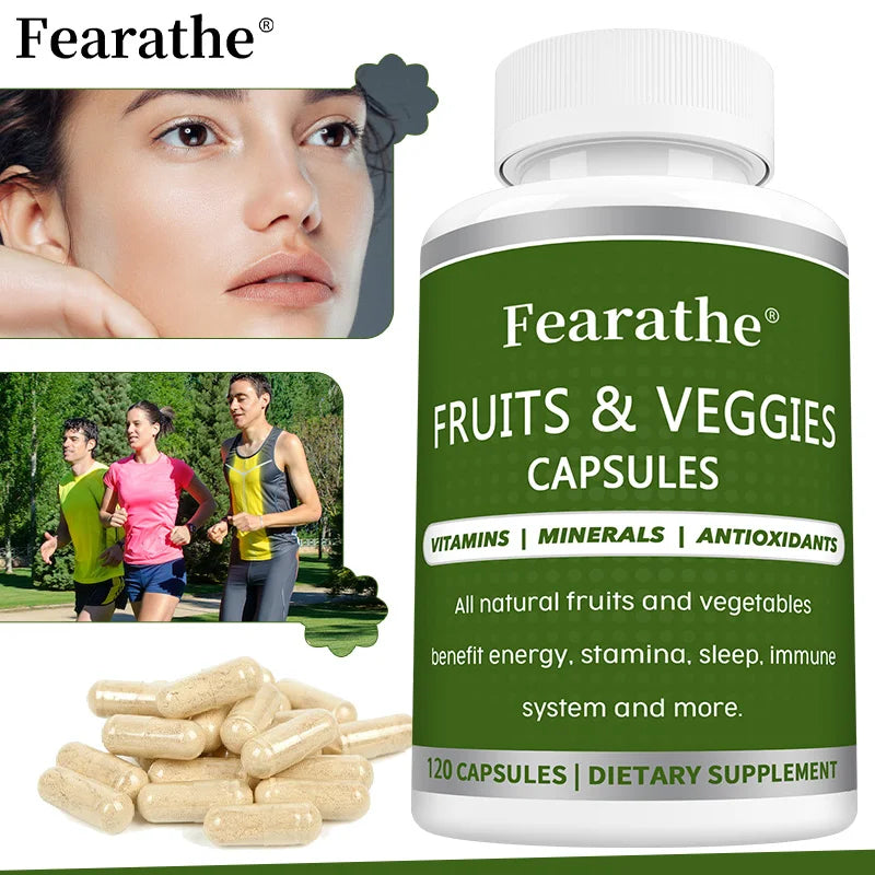 🍏 Fearathe -Fruit & Vegetable Capsules – Daily Superfood Supplement for Energy, Immunity & Wellness 🍓💊