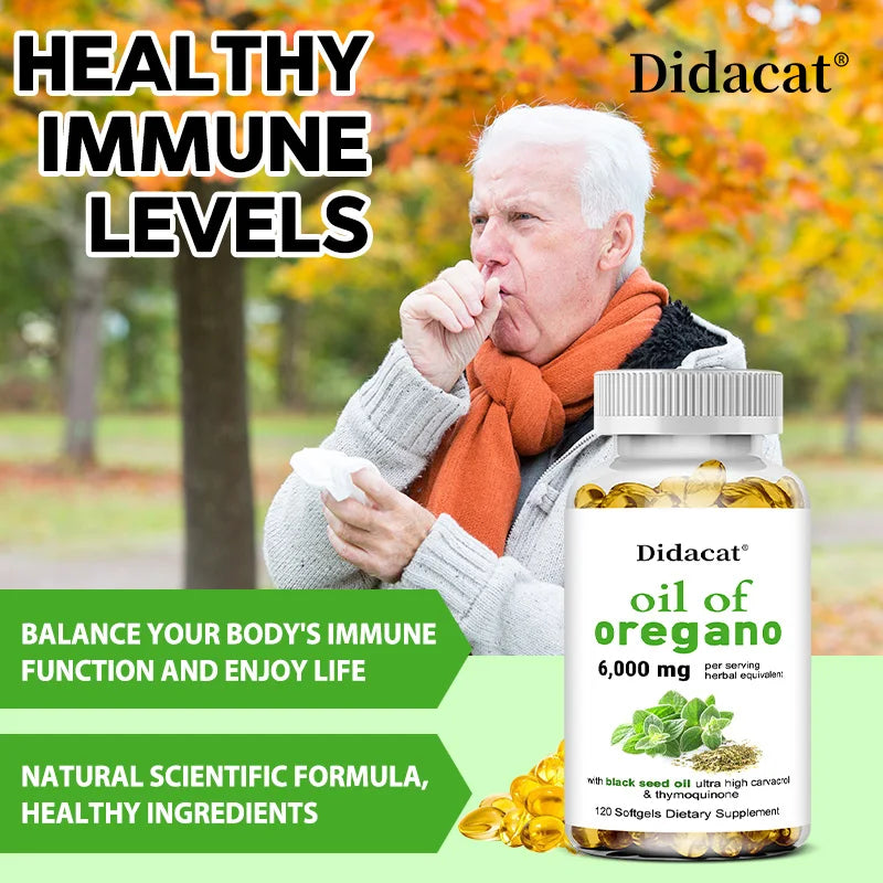 Oregano Oil Softgels – Digestive Health, Antioxidant & Immune Support