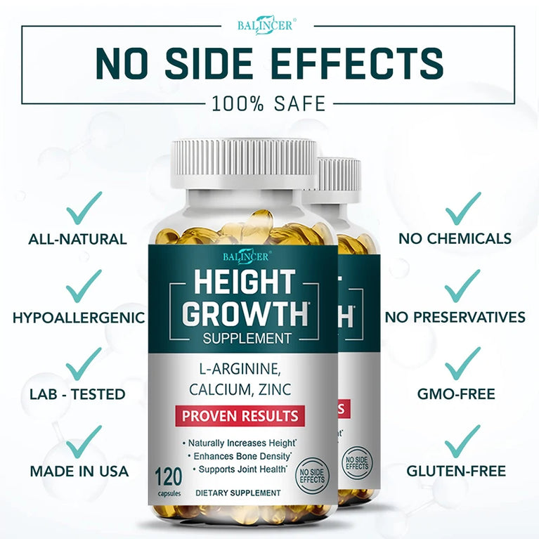 π BALINCER -Height Growth Supplement β Bone Strength, Joint Support & Natural Growth (120 Capsules) π