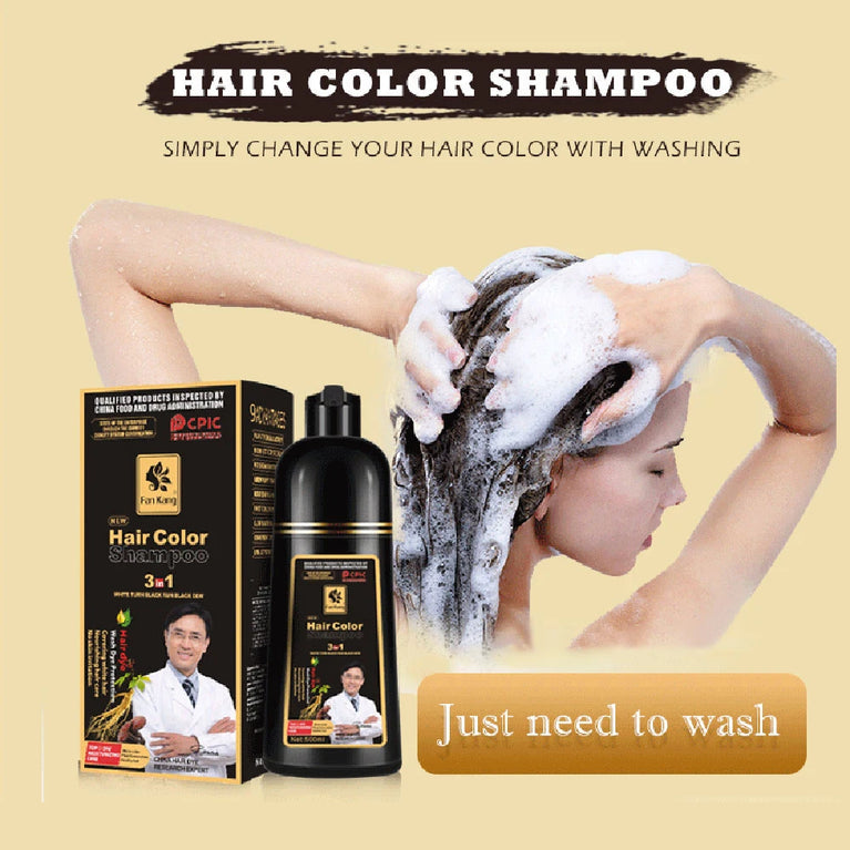 FAN KANG -Permanent Hair Dye Shampoo For Women Men Chestnut Coffee Black Fast Hair Coloring Dying Shampoo Natural Plant Essence Cream
