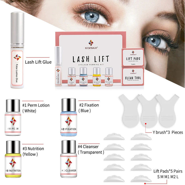 ICONSIGN 2-in-1 Lash Lift & Brow Tint Kit – Long-Lasting Curl & Definition for Stunning Eyes